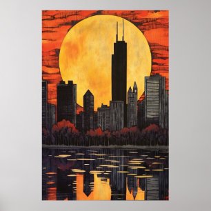 Affiche Chicago, Skyline,