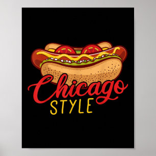 Affiche Chicago Style Best Hot Dog Cadeau Hotdog