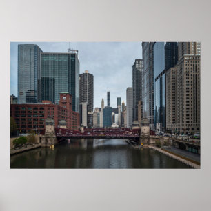 Affiche Chicago View, photographie colorée