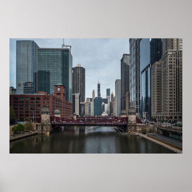 Affiche Chicago View, photographie colorée (Devant)