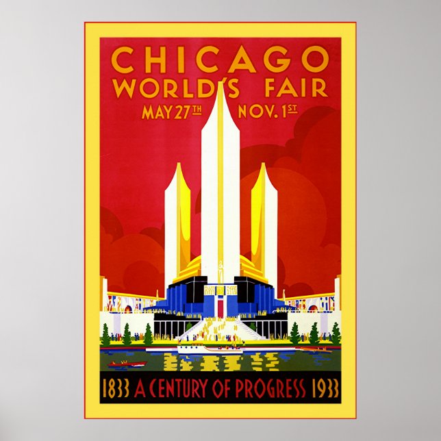 Affiche Chicago ~ Vintage Travel (Devant)