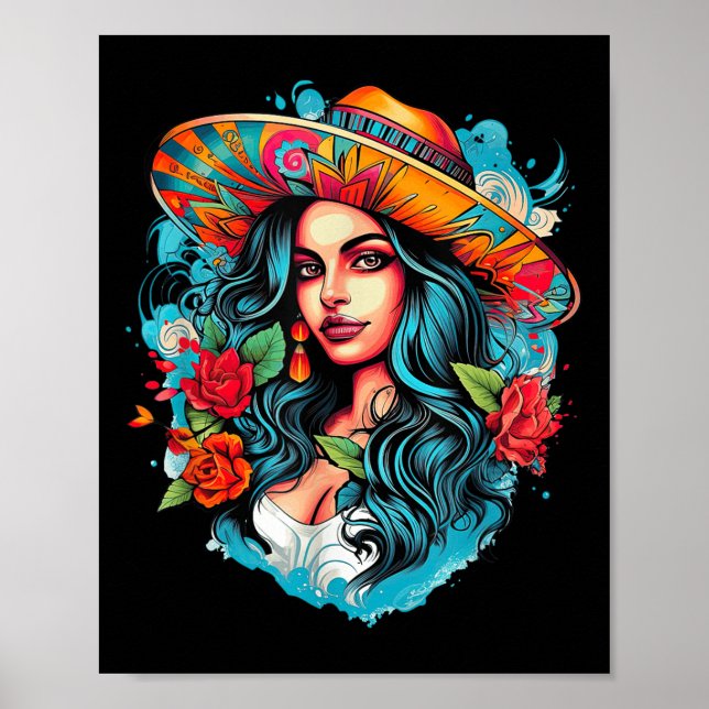 Affiche Chicano Chicana La Raza Barrio Tatouage Art Décès  (Devant)