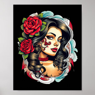 Affiche Chicano Chicana La Raza Barrio Tatouage Art Décès