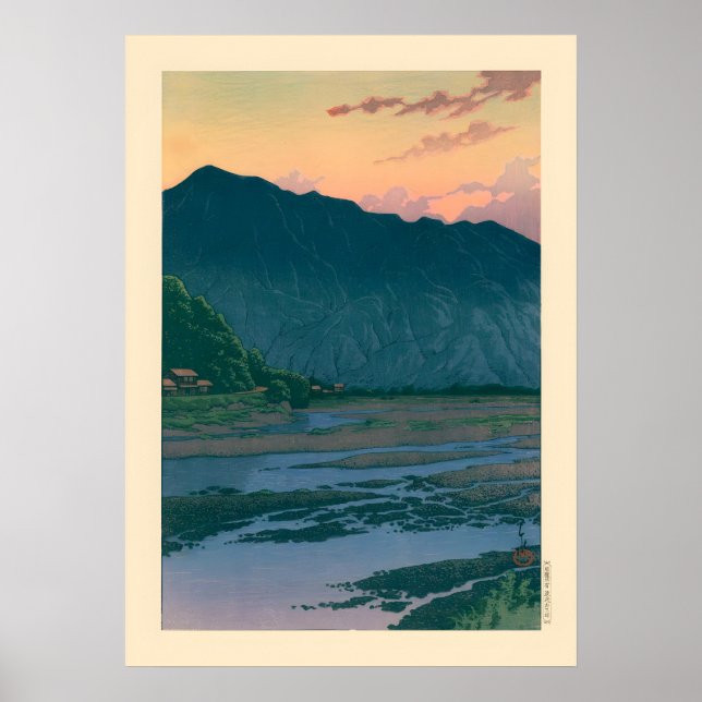 Affiche Chichibu Dans La Soirée par Kawase Hasui (Devant)