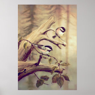 Affiche CHICKADEES - copie de toile