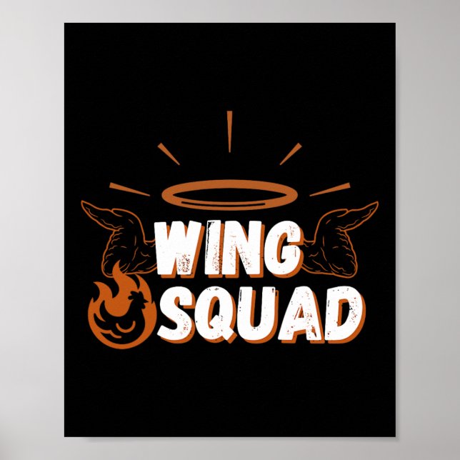 Affiche Chicken Bbq Wings Squad Family Party Wing Amateurs (Devant)