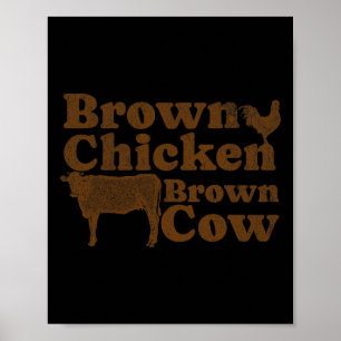 Affiche Chicken Brown Vache Brown des années 1970 Musique 