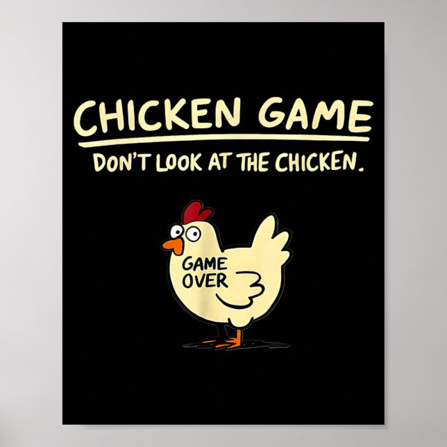 Affiche Chicken Game Don't Look At The Chicken Funny Chick (Devant)