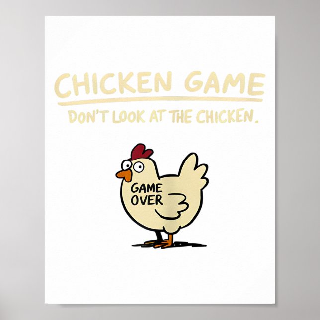 Affiche Chicken Game Don't Look At The Chicken Funny Chick (Devant)