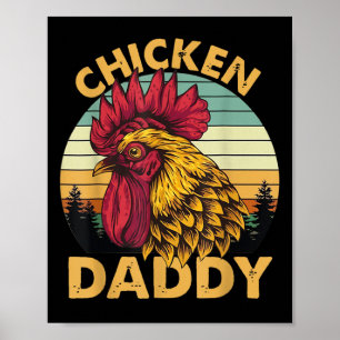 Affiche Chicken Papa Rooster Vintage Pour Papa Farmer Fath