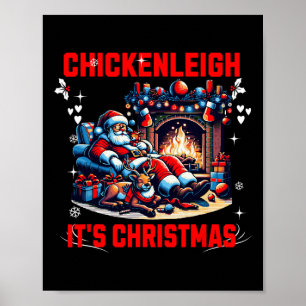 Affiche Chickenleigh C'est Noël Drôle Noël Tee