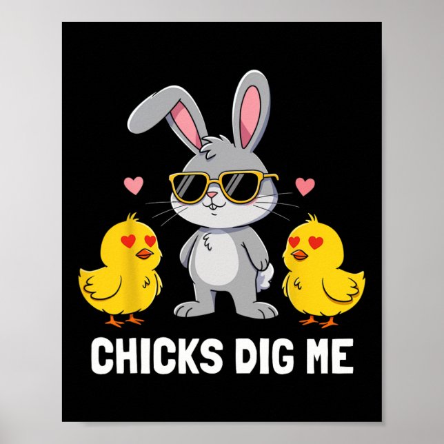 Affiche Chicks Dig Me Easter Toddler Boys Men Happy Easter (Devant)