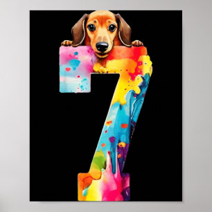 Affiche Chien 7 Ans Anniversaire Teckel
