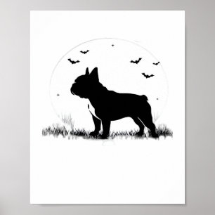 Affiche Chien à Chien à Chien - Halloween Lune Silhouette