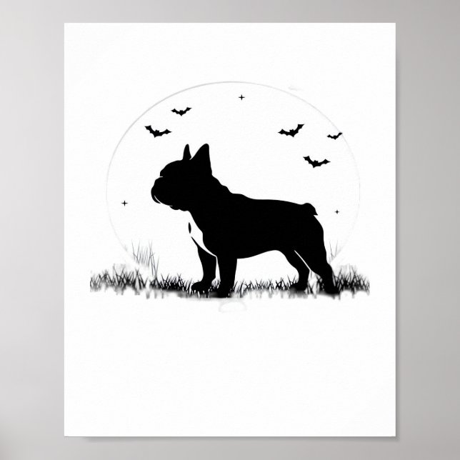 Affiche Chien à Chien à Chien - Halloween Lune Silhouette  (Devant)
