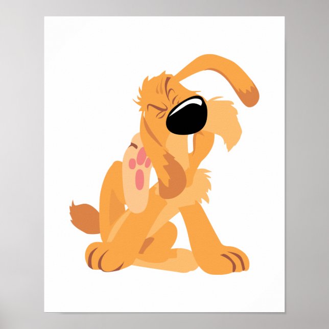 Affiche chien à gratter drôle (Devant)