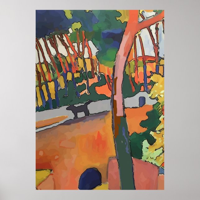 Affiche Chien Abstrait sur le pont (Devant)