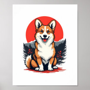 Affiche Chien Akita Inu