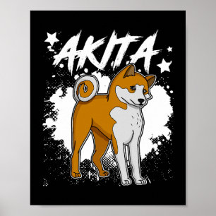 Affiche Chien Akita mère chien dit éleveur 33