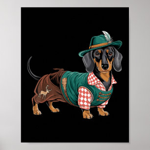 Affiche Chien allemand Dachshund Bavarian Weiner Saucisse
