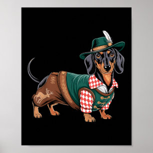 Affiche Chien allemand Dachshund Bavarian Weiner Saucisse