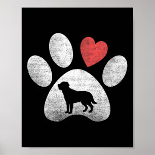 Affiche Chien Amour Coeur Patte Labrador Retriever Saint V