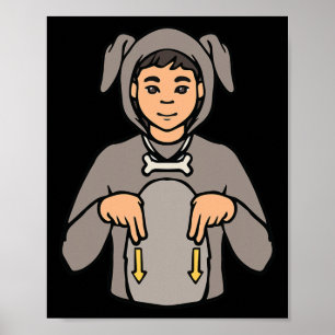 Affiche Chien Animal ASL Geste de la main Sourds Perte Aud