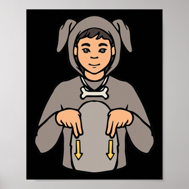 Affiche Chien Animal ASL geste de la main Sourds Perte Aud (Devant)