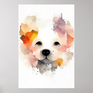 Affiche Chien Animaux Animaux Nature Aquarelle Art Peintur