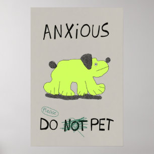 Affiche Chien anxieux japonais Bauhaus abstrait formule