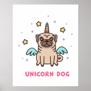 Affiche Chien arc-en-ciel de Unicorne