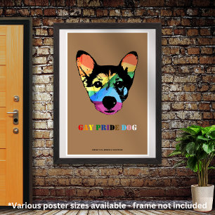 Affiche Chien arc-en-ciel gay pride