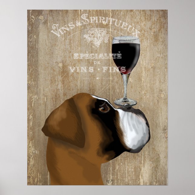 Affiche Chien Au Vin Boxer (Devant)
