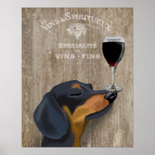 Affiche Chien Au Vin Dachshund