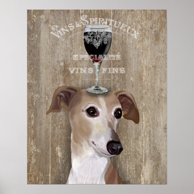Affiche Chien Au Vin Greyhound (Devant)