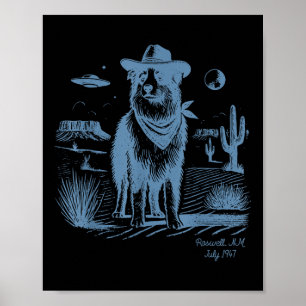 Affiche Chien Australian Shepherd'Aussie Vintage Ufo Weste
