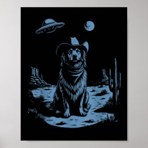 Affiche Chien Australian Shepherd'Aussie Vintage Ufo Weste