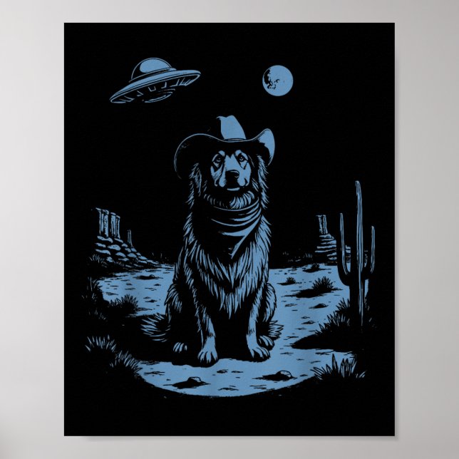 Affiche Chien Australian Shepherd'Aussie Vintage Ufo Weste (Devant)