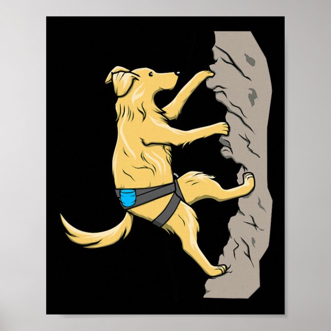 Affiche Chien aventureux escalade de rochers graphique Bou (Devant)
