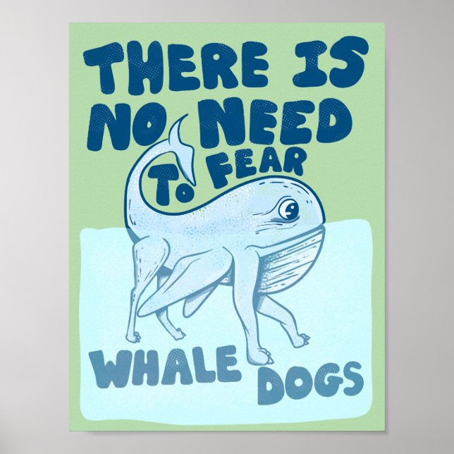 Affiche Chien baleine créature drôle (Devant)