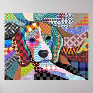 Affiche Chien beagle 161 Motifs multicolores