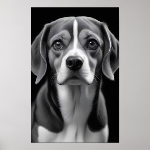 Affiche Chien beagle adorable animal de compagnie Portrait