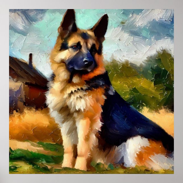 Affiche Chien berger allemand (Devant)