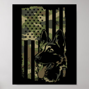 Affiche Chien berger allemand - Amoureux des chiens Drapea