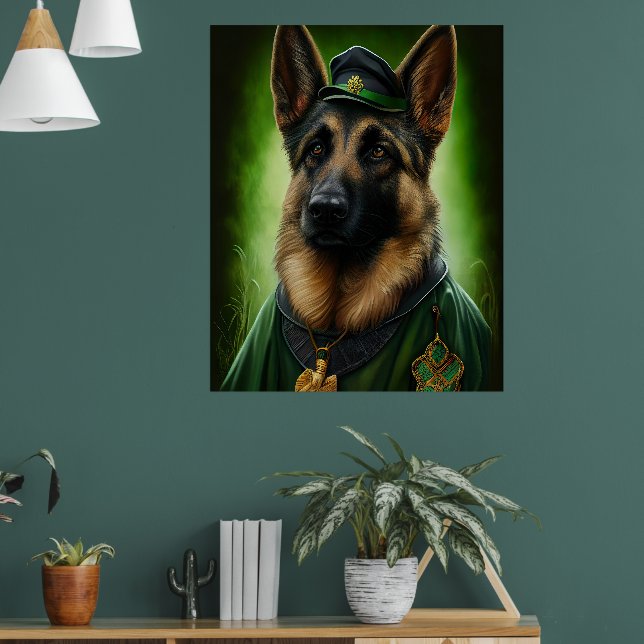Affiche Chien berger allemand en tenue de jour St. Patrick (Salon 1)