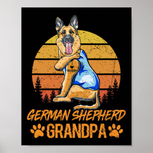 Affiche Chien berger allemand grand-père paw papa Fête des
