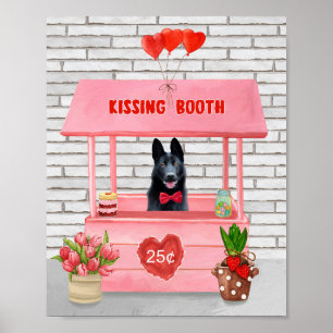 Affiche Chien berger allemand Valentine's Day Kissing Boot