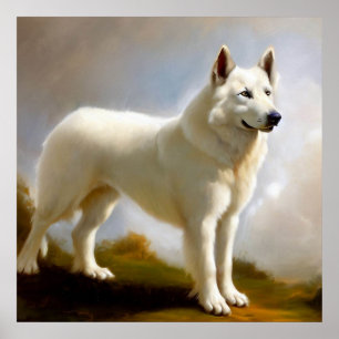 Affiche Chien Berger Blanc Suisse