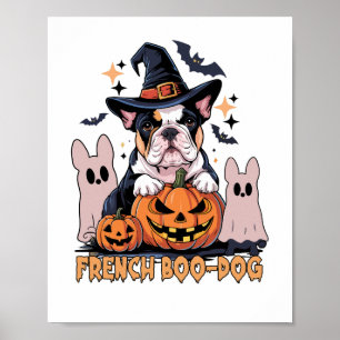Affiche Chien Boo Français Mignon Frenchie Halloween Fantô