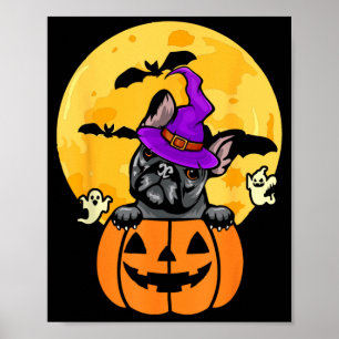 Affiche Chien Bouledogue Français Noir Sorcière Amateur de